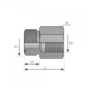 Adapter male ORFS – fixed female BSPP. (AMO..FFG)